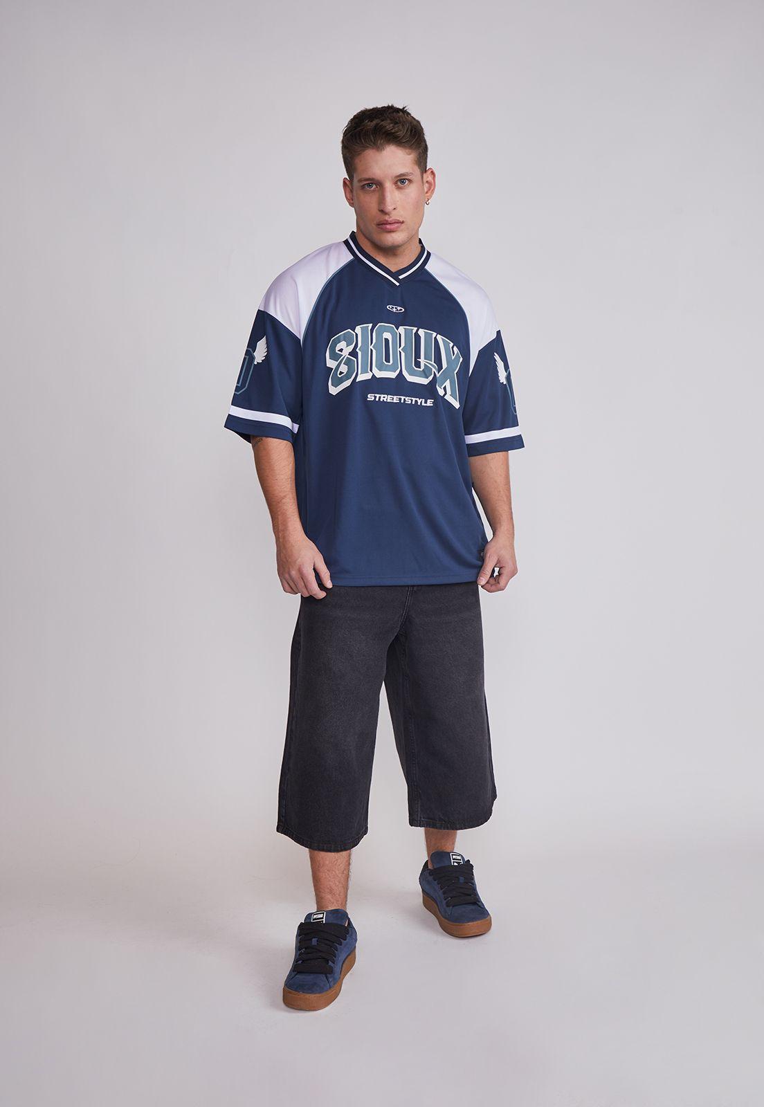 Polera Hombre Oversize Azul Sioux-4