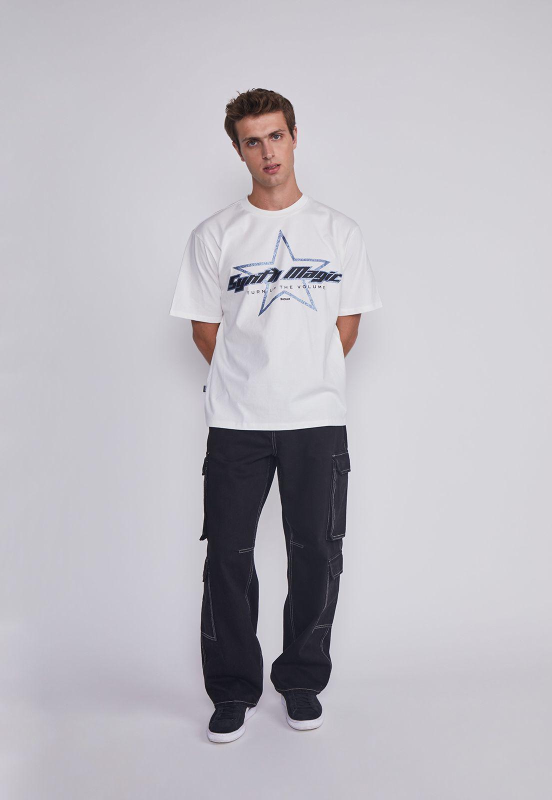 Jeans Hombre Multicargo Contraste Negro Sioux-4