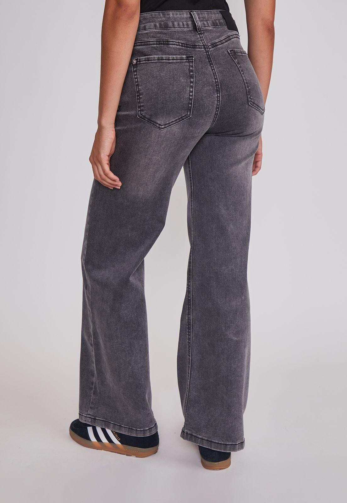 Jeans Mujer Wide Leg Tiro Alto Negro Sioux-1