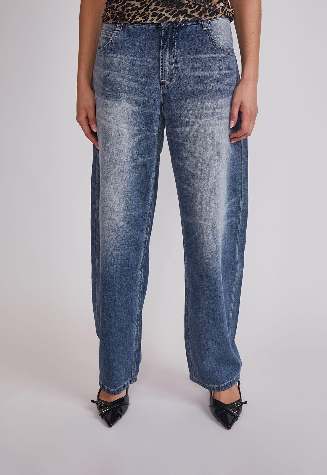 Jeans Mujer Baggy Proceso Azul Sioux-0