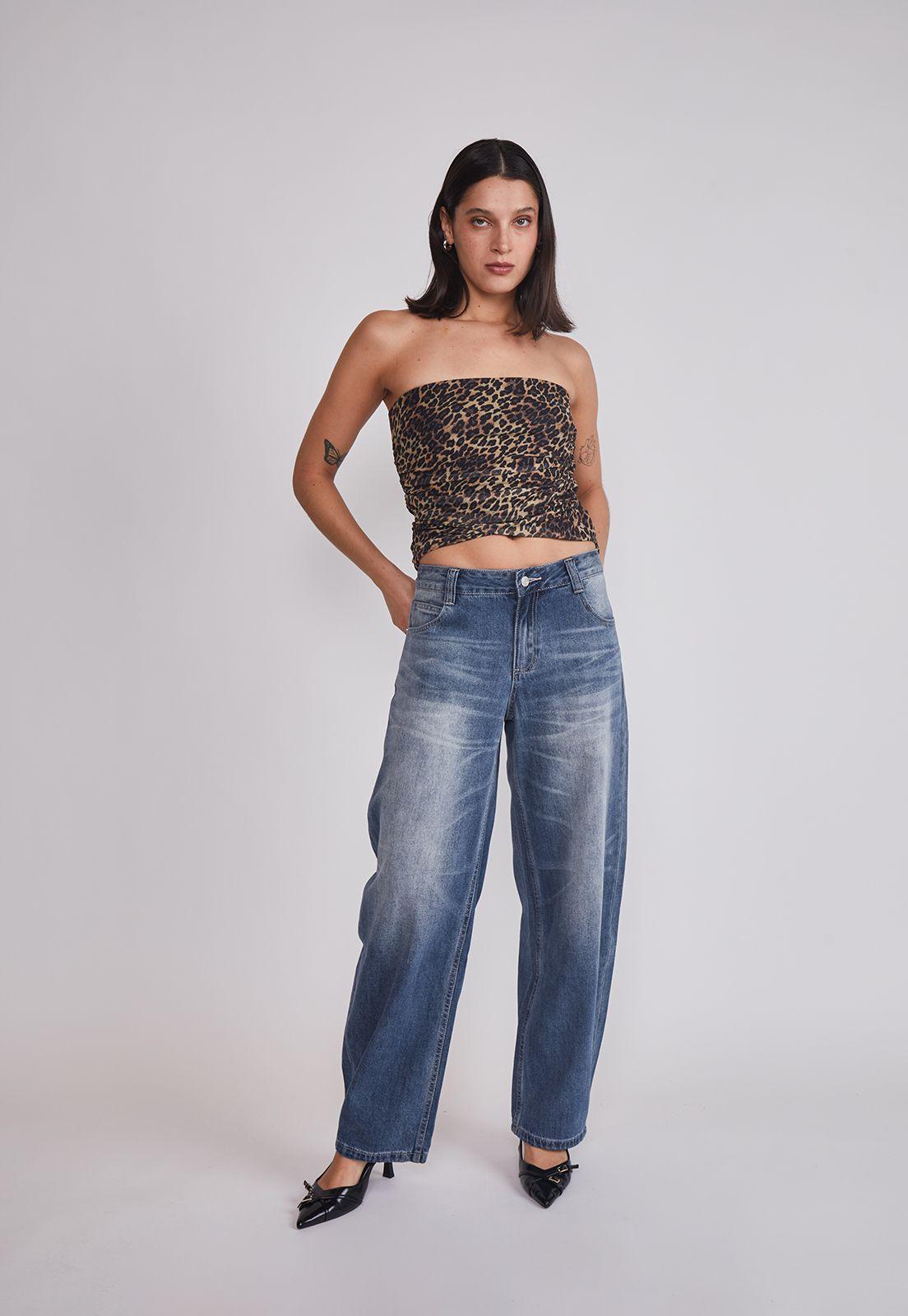Jeans Mujer Baggy Proceso Azul Sioux-4