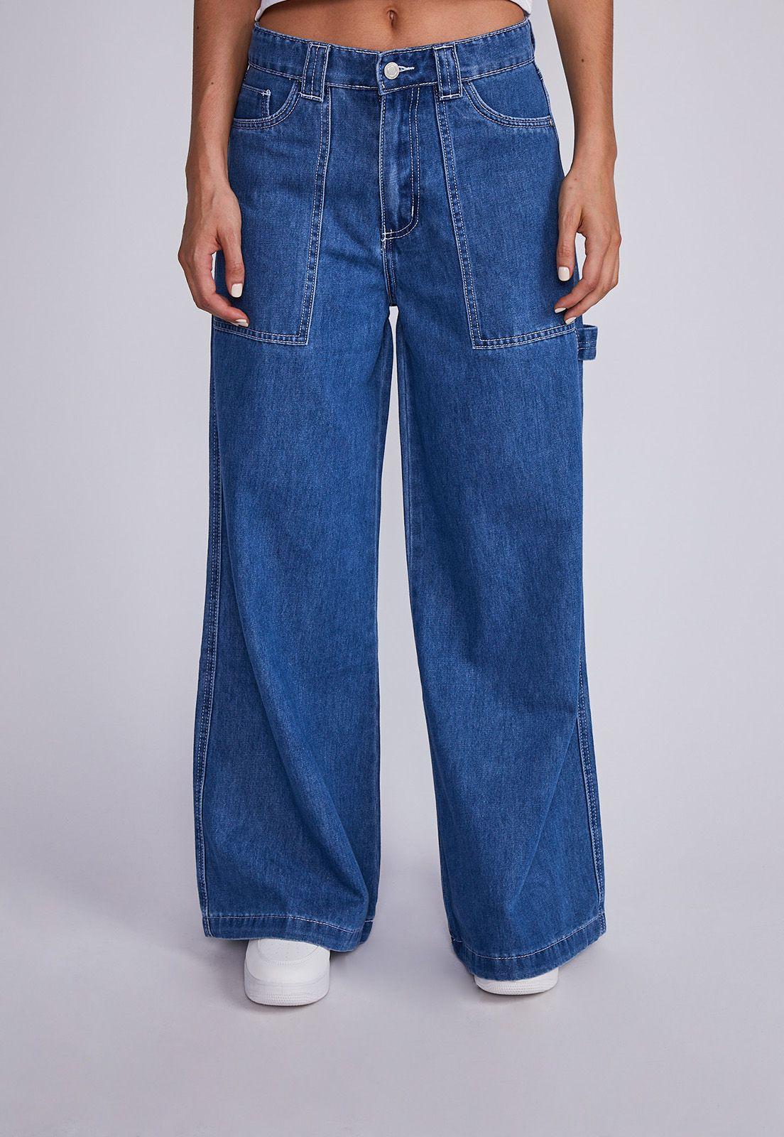 Jeans Mujer Azul Super Wide Leg Bolsillos Sioux-0