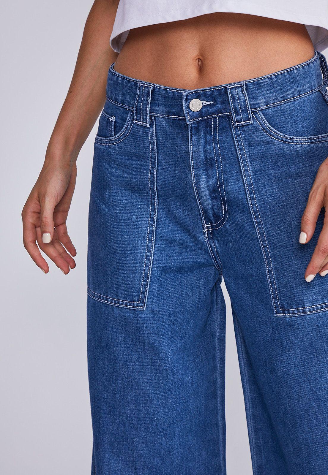 Jeans Mujer Azul Super Wide Leg Bolsillos Sioux-1