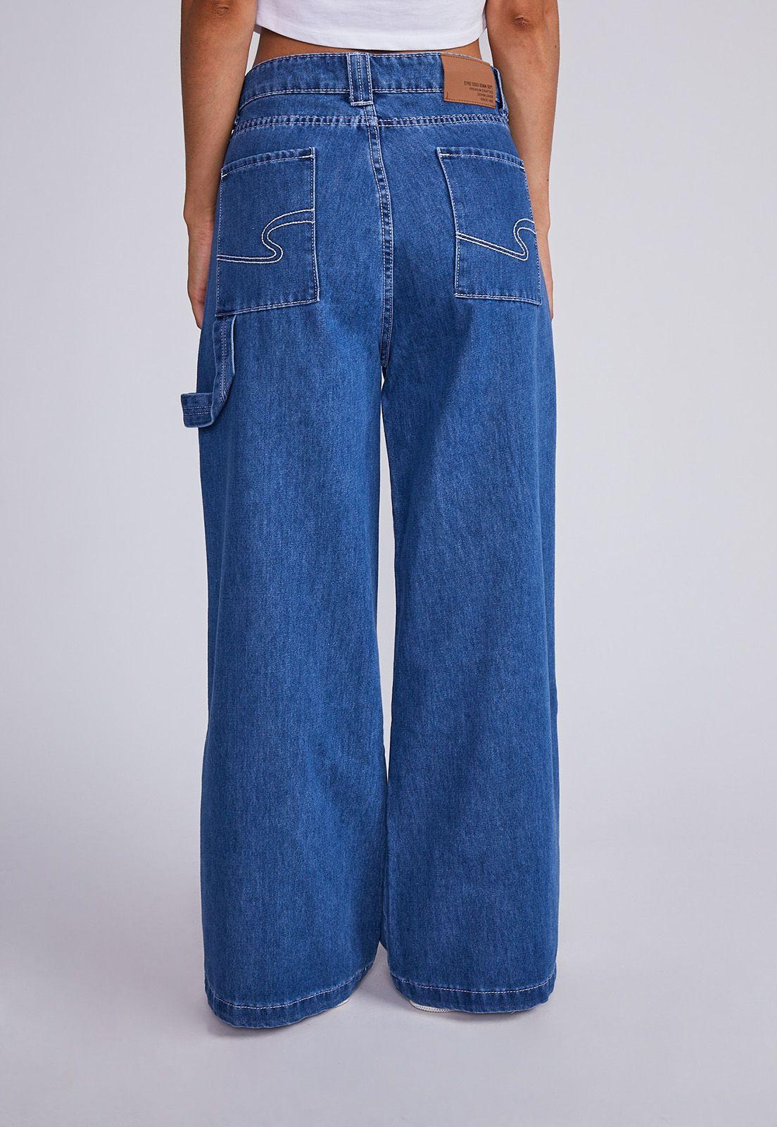 Jeans Mujer Azul Super Wide Leg Bolsillos Sioux-2