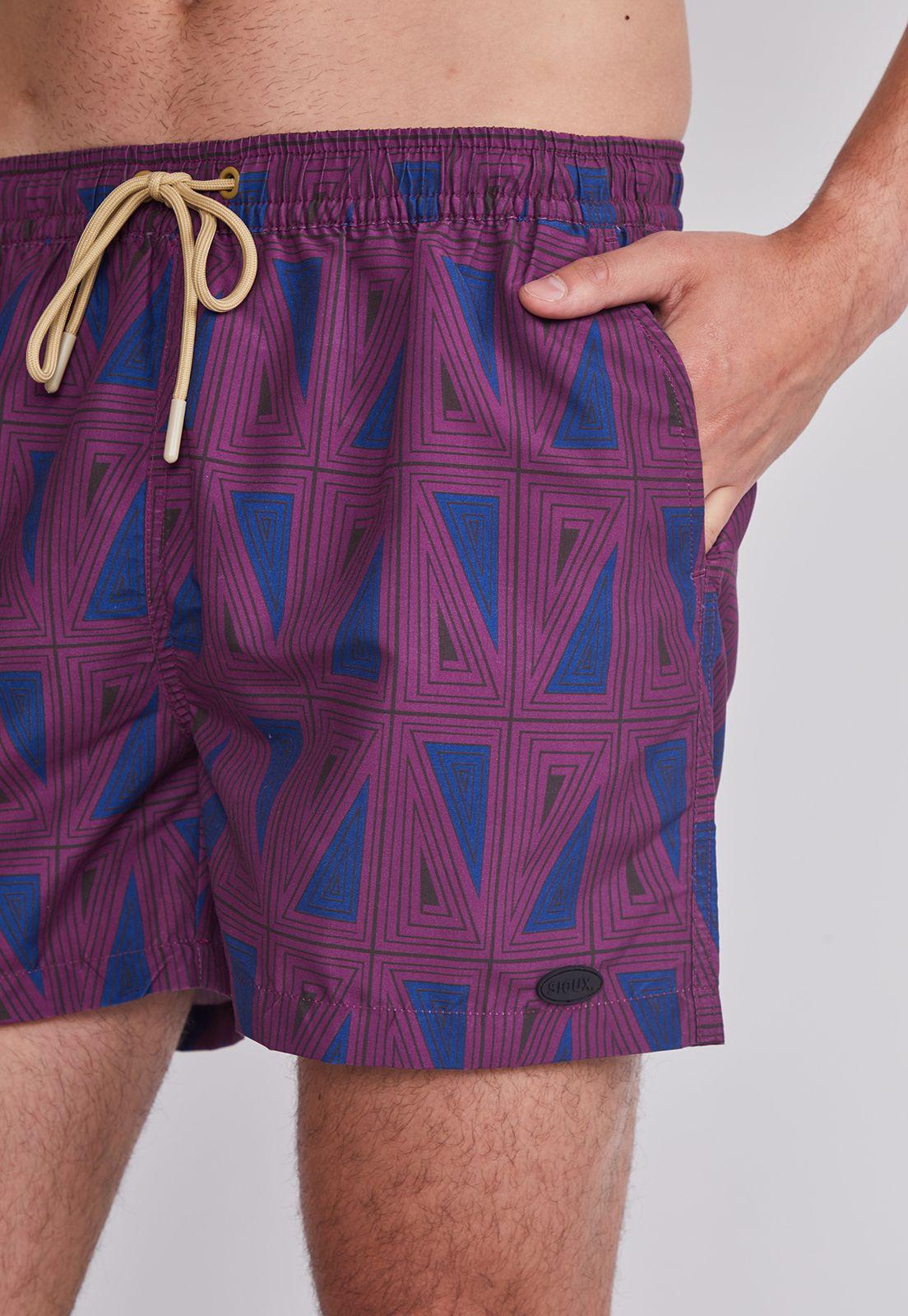Traje De Baño Hombre Burdeo Geometrico Sioux-2
