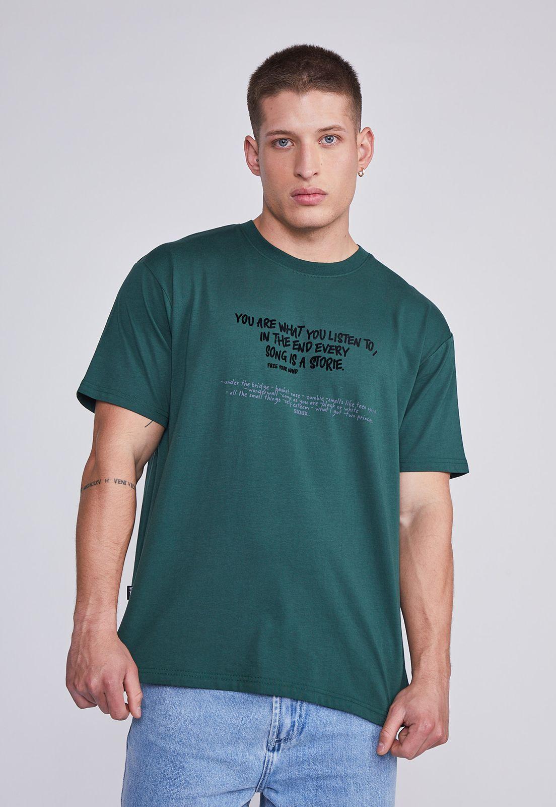 Polera Hombre Verde Canciones Sioux-0