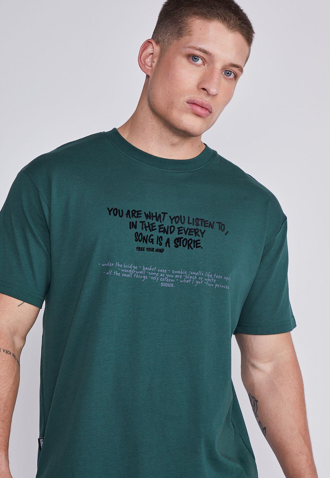 Polera Hombre Verde Canciones Sioux-1