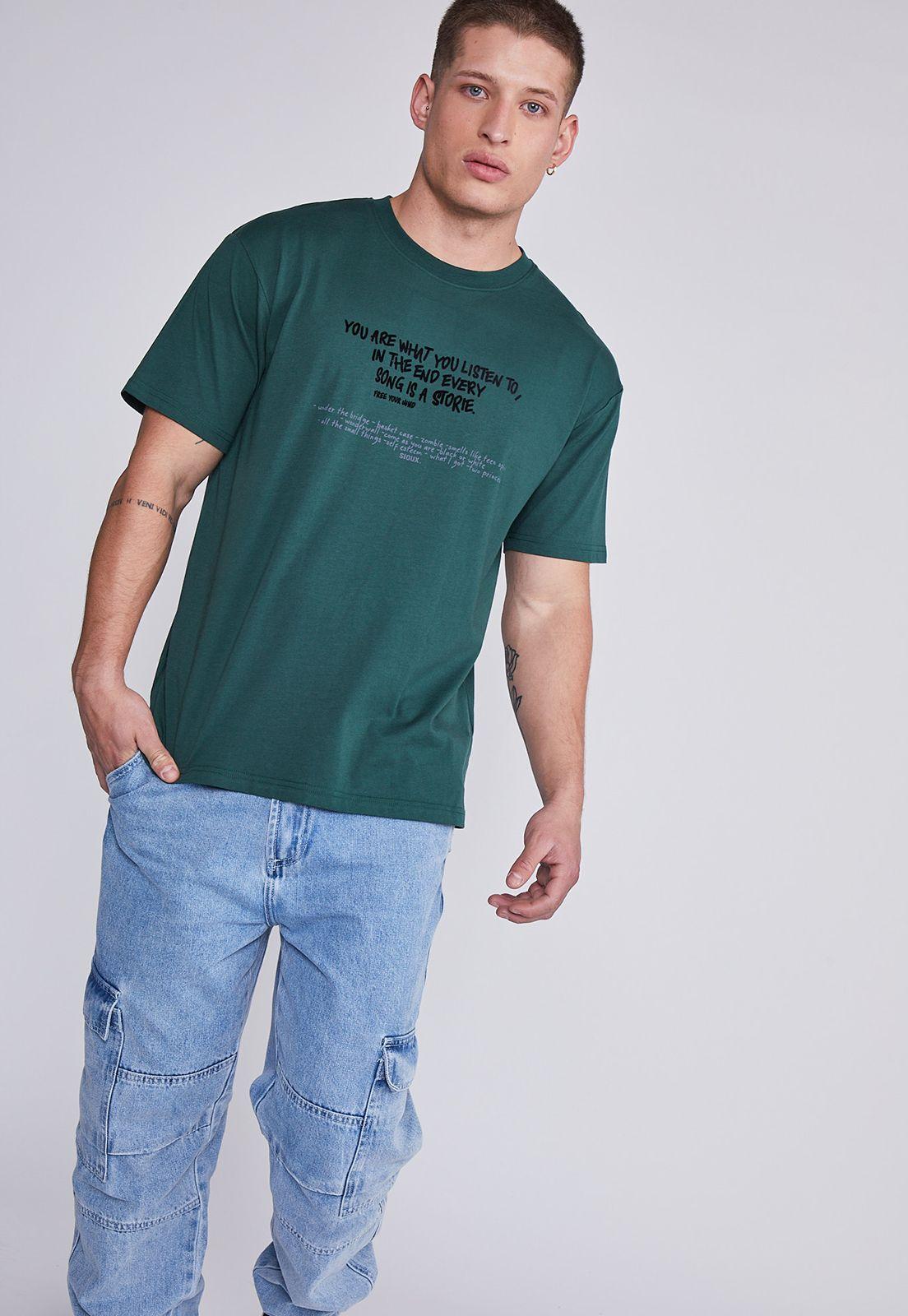 Polera Hombre Verde Canciones Sioux-3