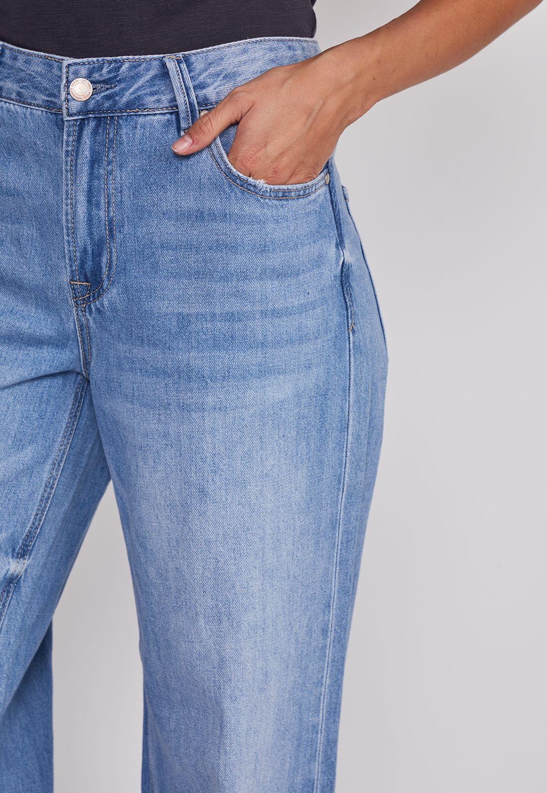 Jeans Mujer Wide Leg Tiro Bajo Azul Sioux-3