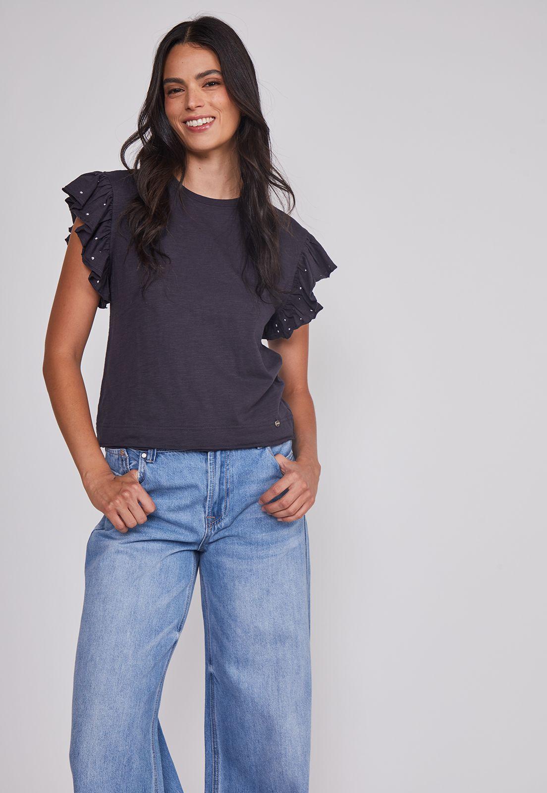 Jeans Mujer Wide Leg Tiro Bajo Azul Sioux-4