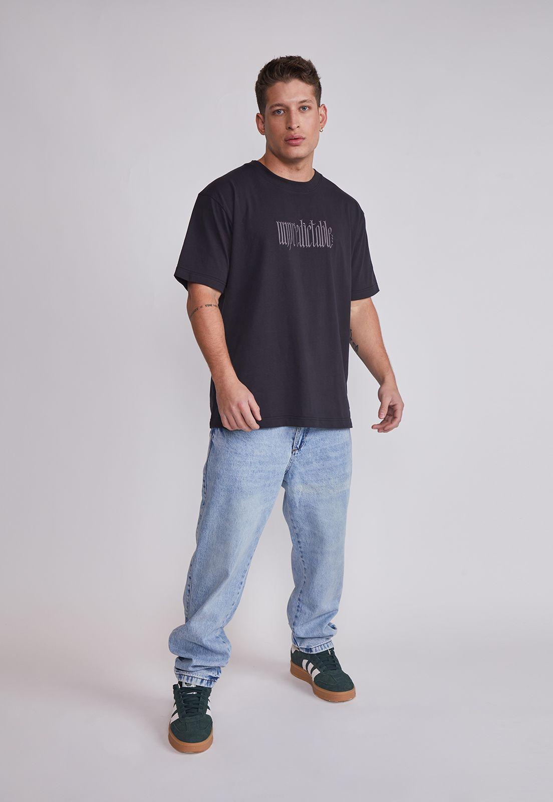 Polera Hombre Lavada básica Negro Sioux-3