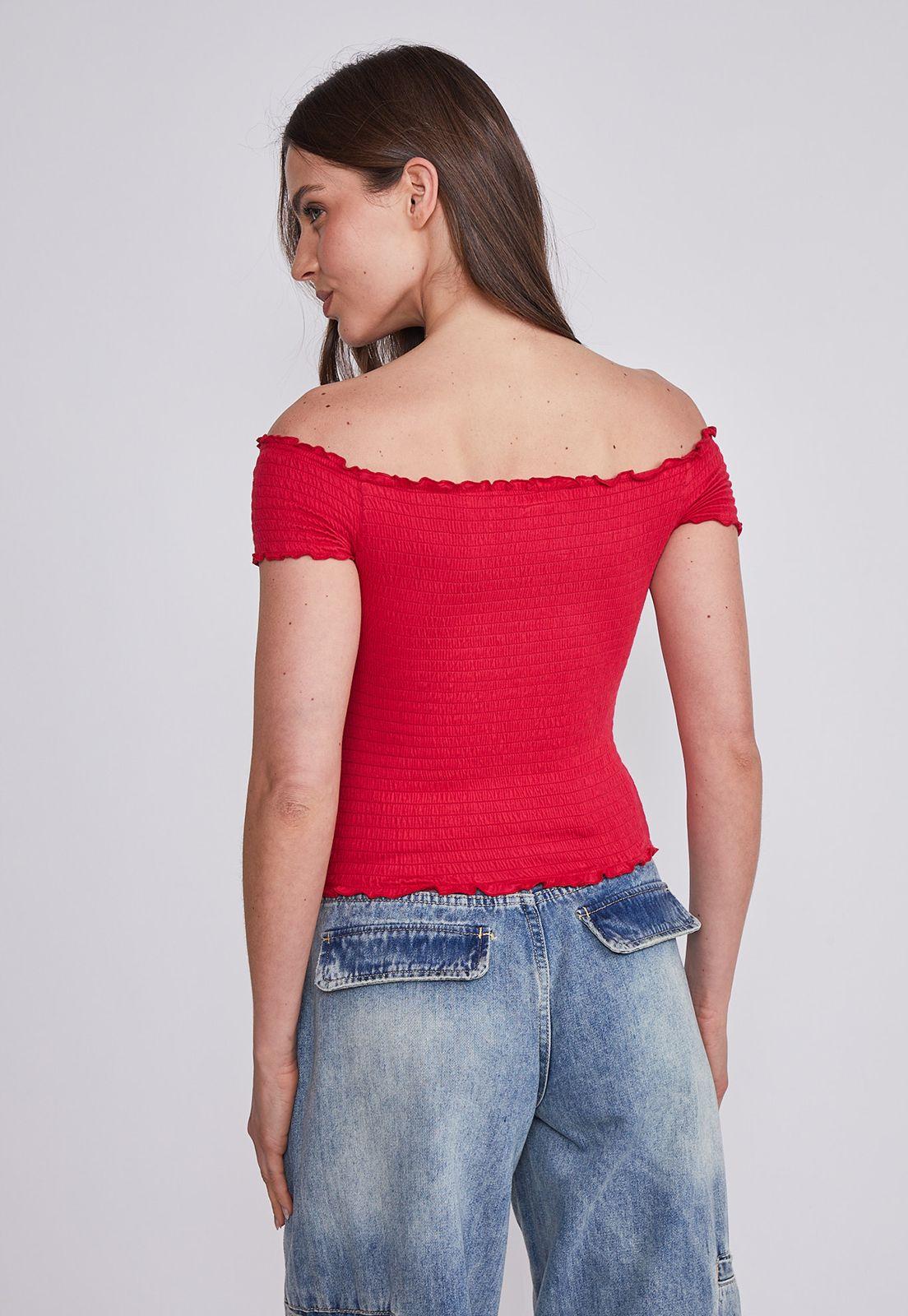 Polera Mujer Rojo Panal Sioux-3