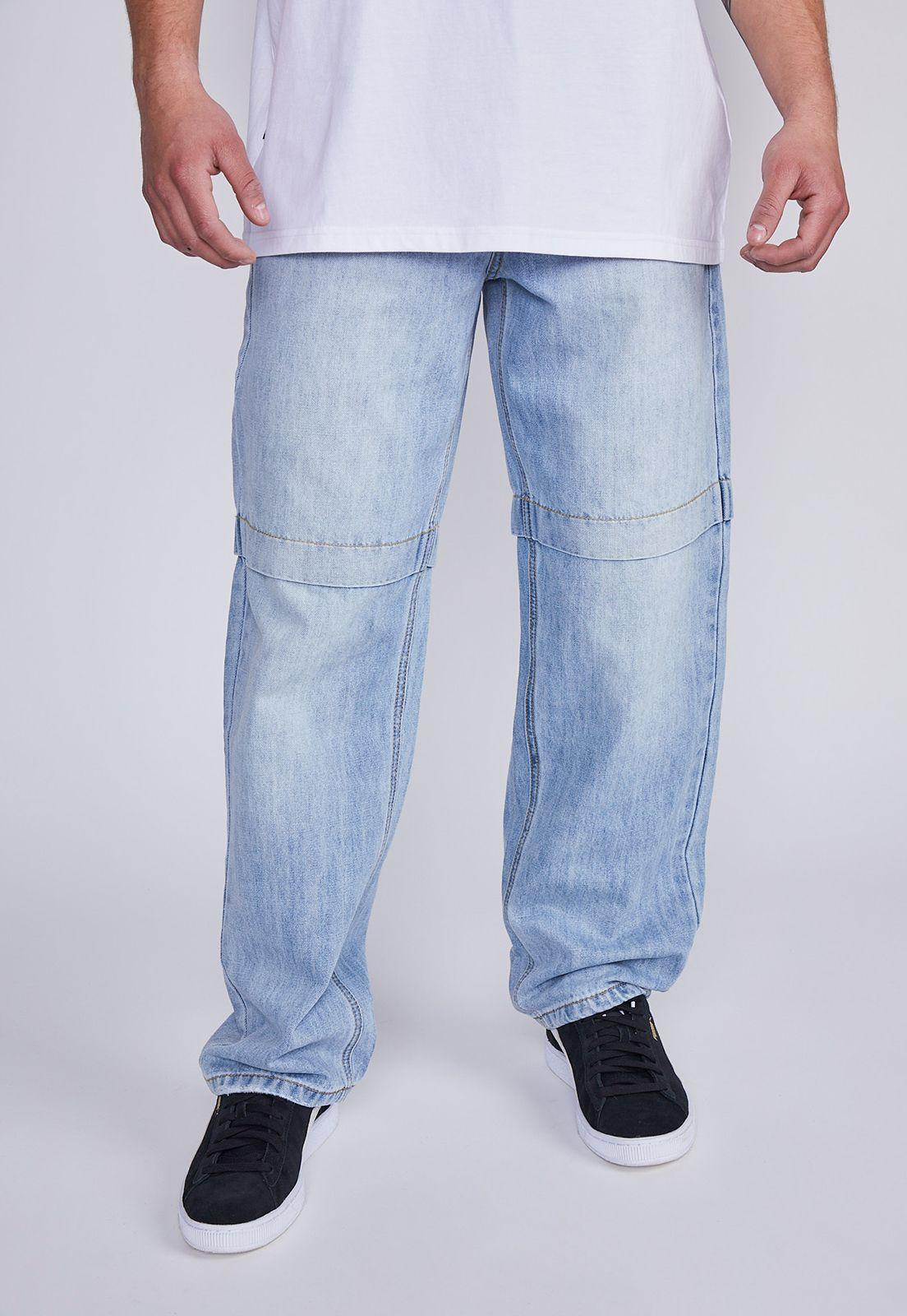 Jeans Hombre Celeste Regular Fit Corte Rodilla Sioux-0