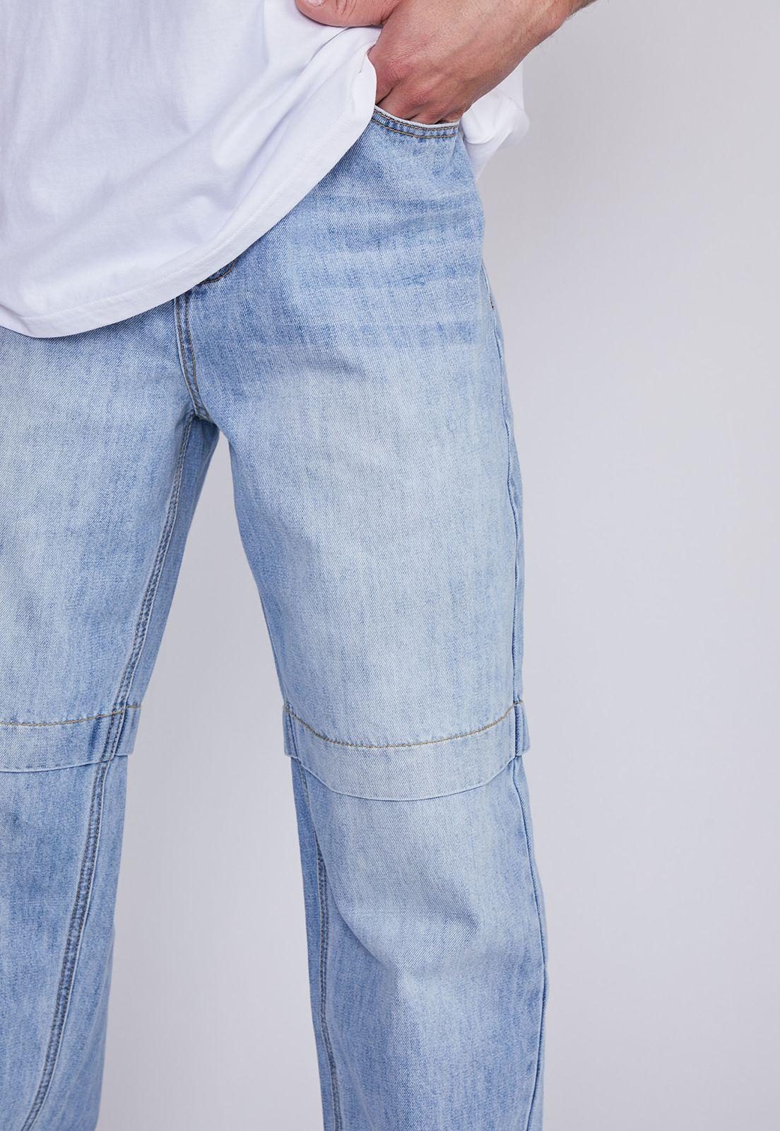 Jeans Hombre Celeste Regular Fit Corte Rodilla Sioux-1