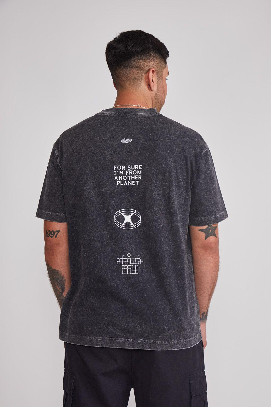 Polera Hombre Lavada Planet Gris Sioux-2