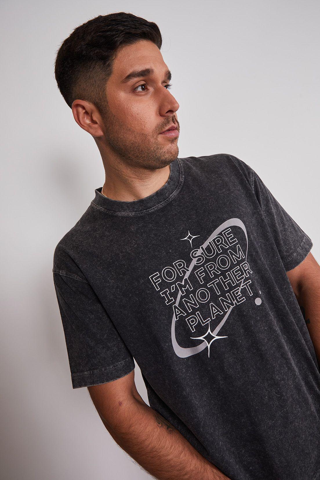 Polera Hombre Lavada Planet Gris Sioux-3