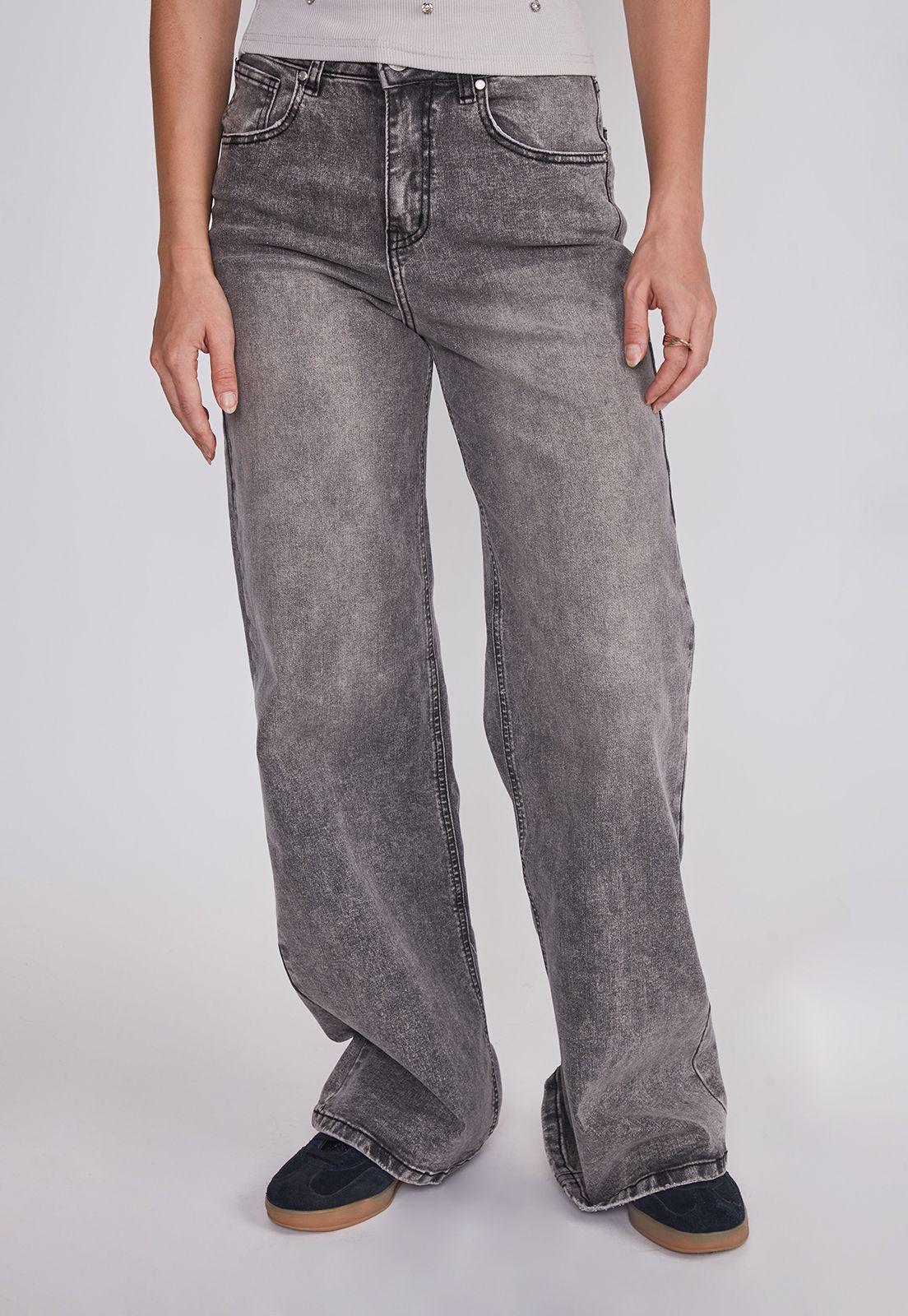 Jeans Mujer Wide Leg Gris Sioux-2