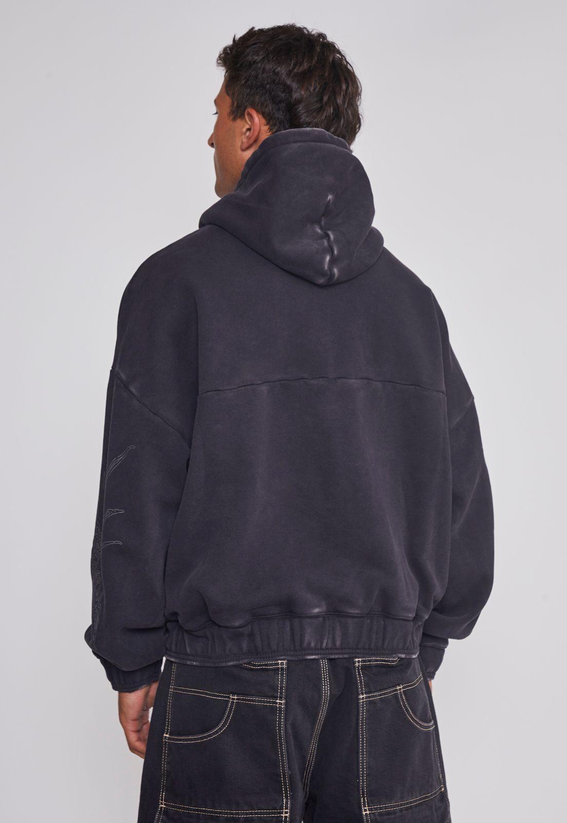 Polerón Hombre Moda Brazos Negro Sioux-1