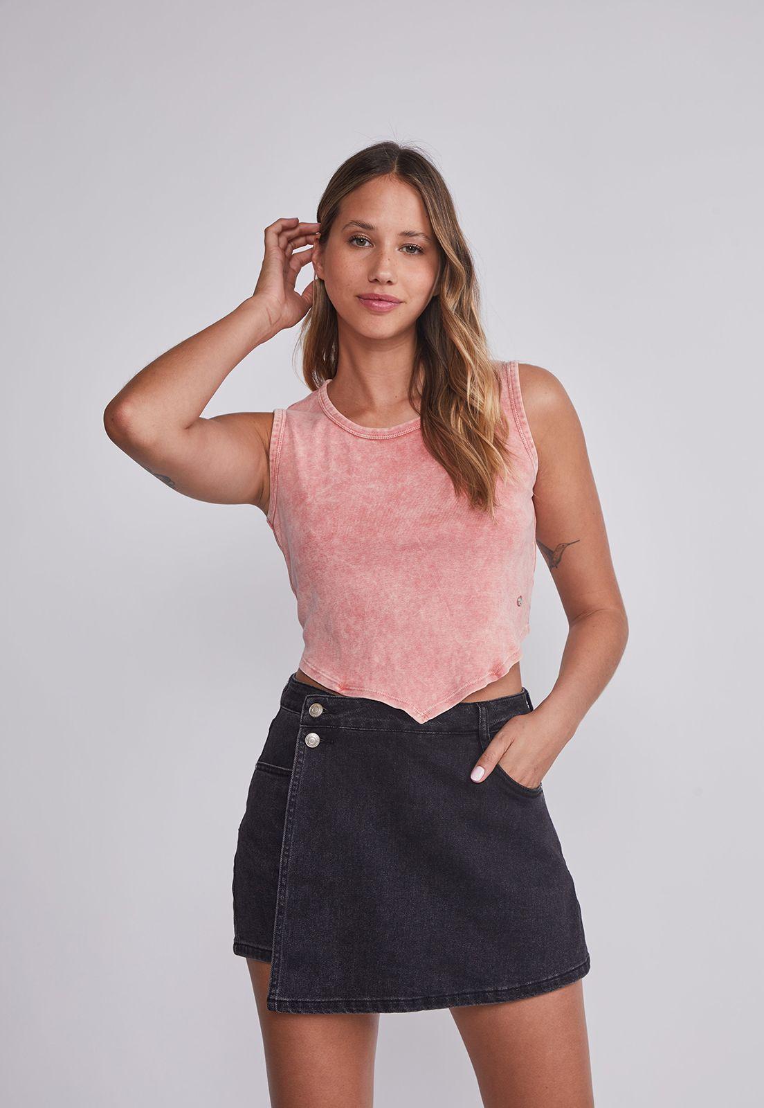 Peto Mujer Rosado Lavado Cintura Punta Sioux-0