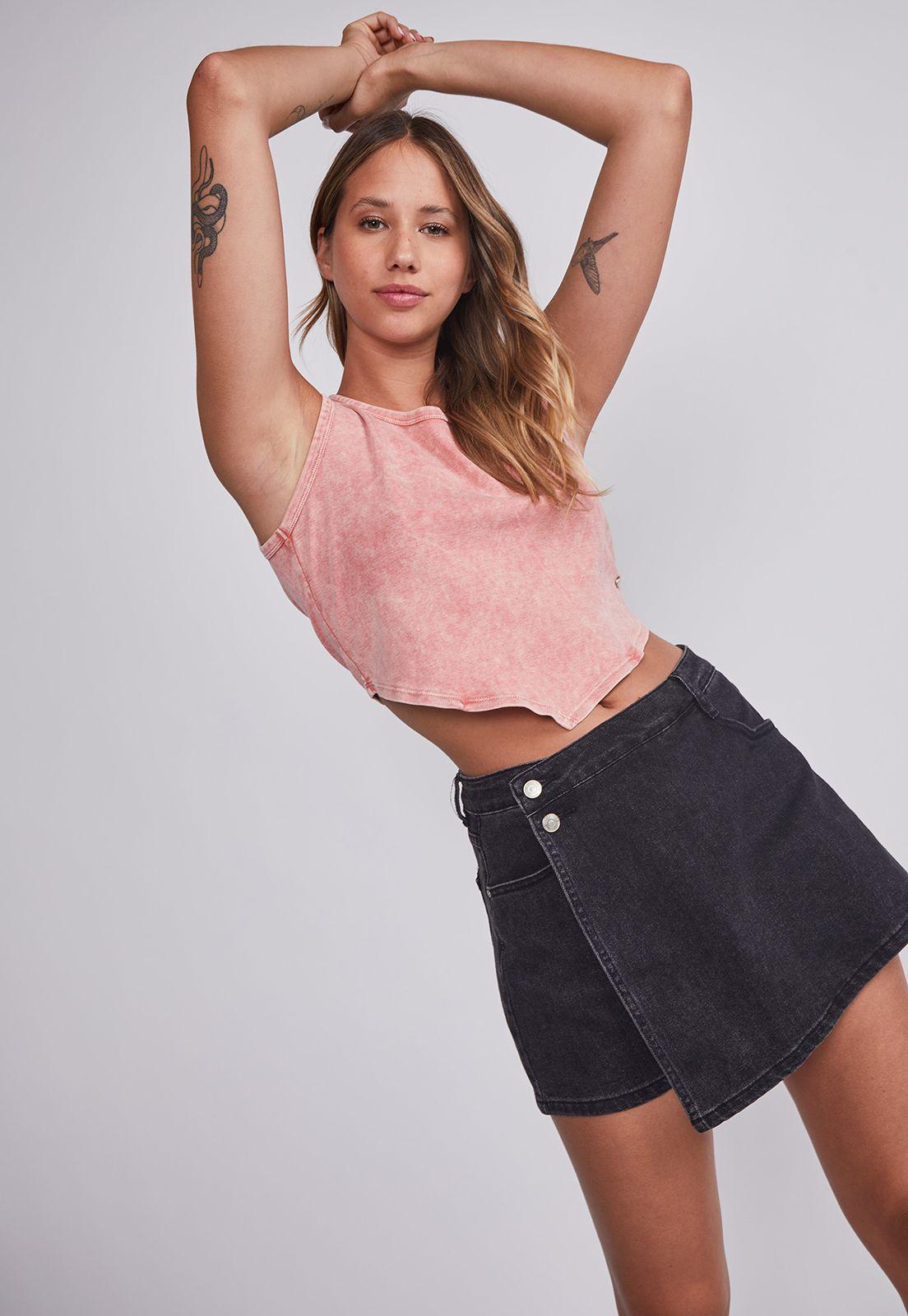 Peto Mujer Rosado Lavado Cintura Punta Sioux-1