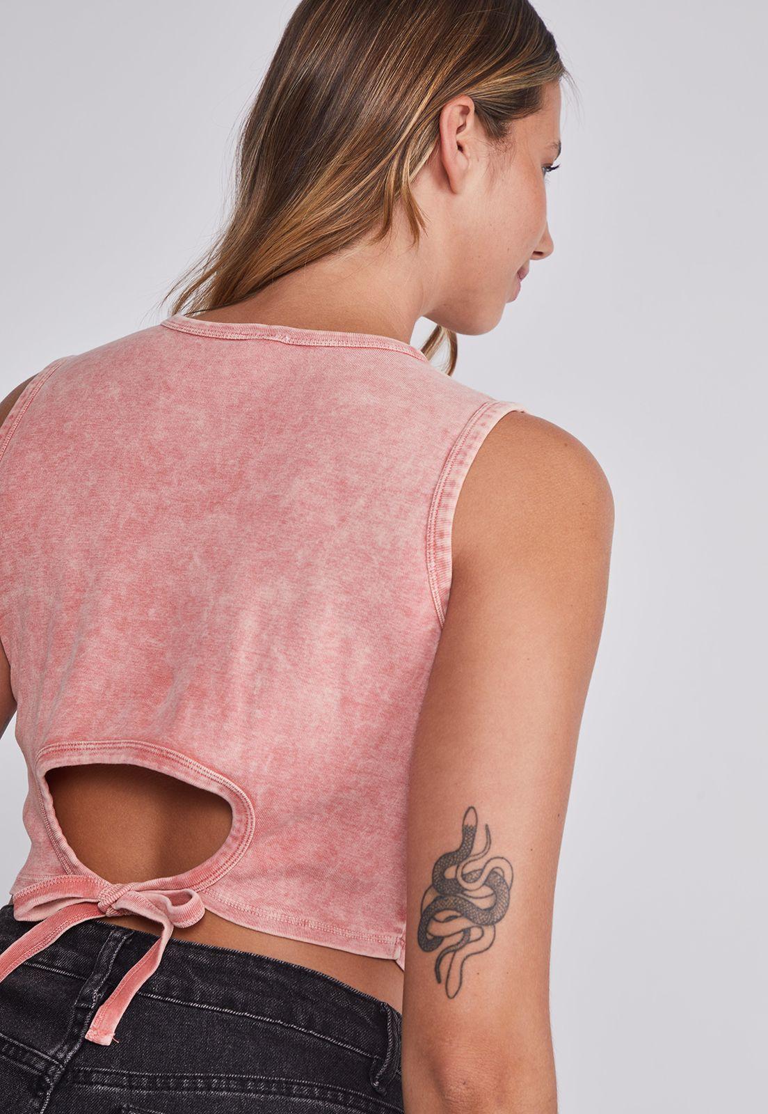 Peto Mujer Rosado Lavado Cintura Punta Sioux-3