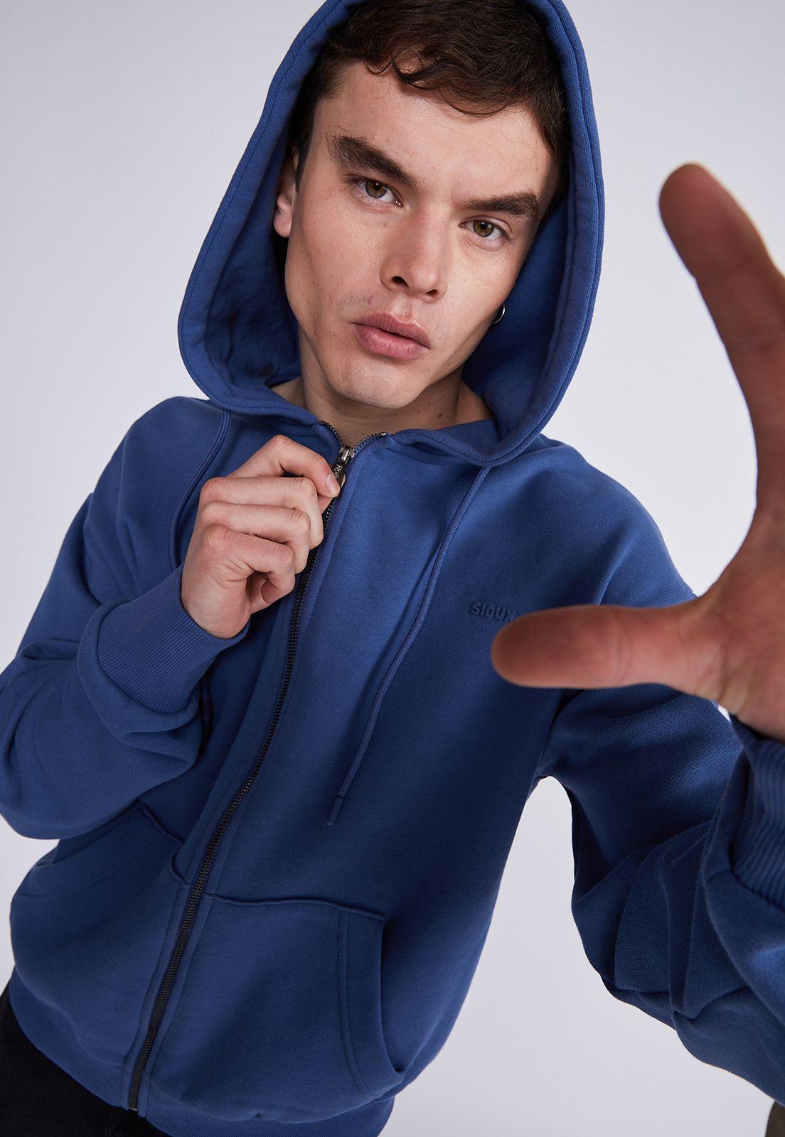 Polerón Hombre Azul Estampado 3D Sioux-1