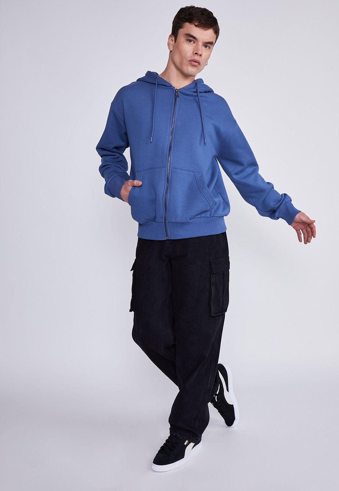 Polerón Hombre Azul Estampado 3D Sioux-2