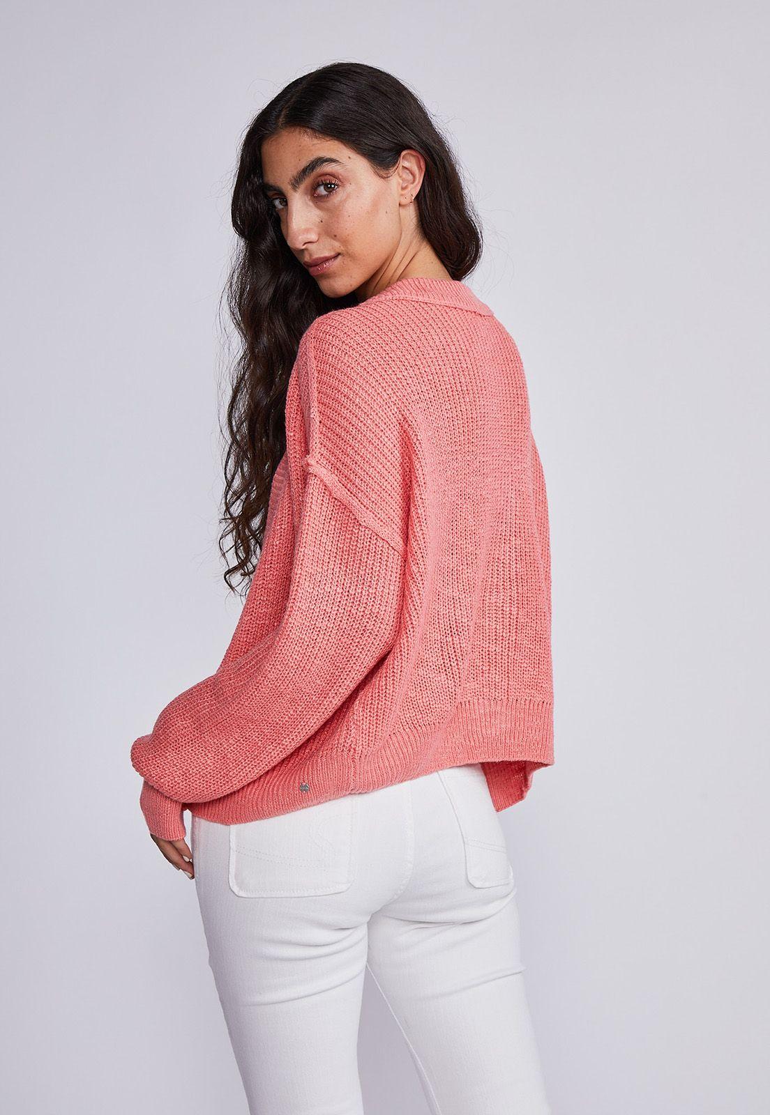 Chaleco Mujer Rosado Con Botones Sioux-2
