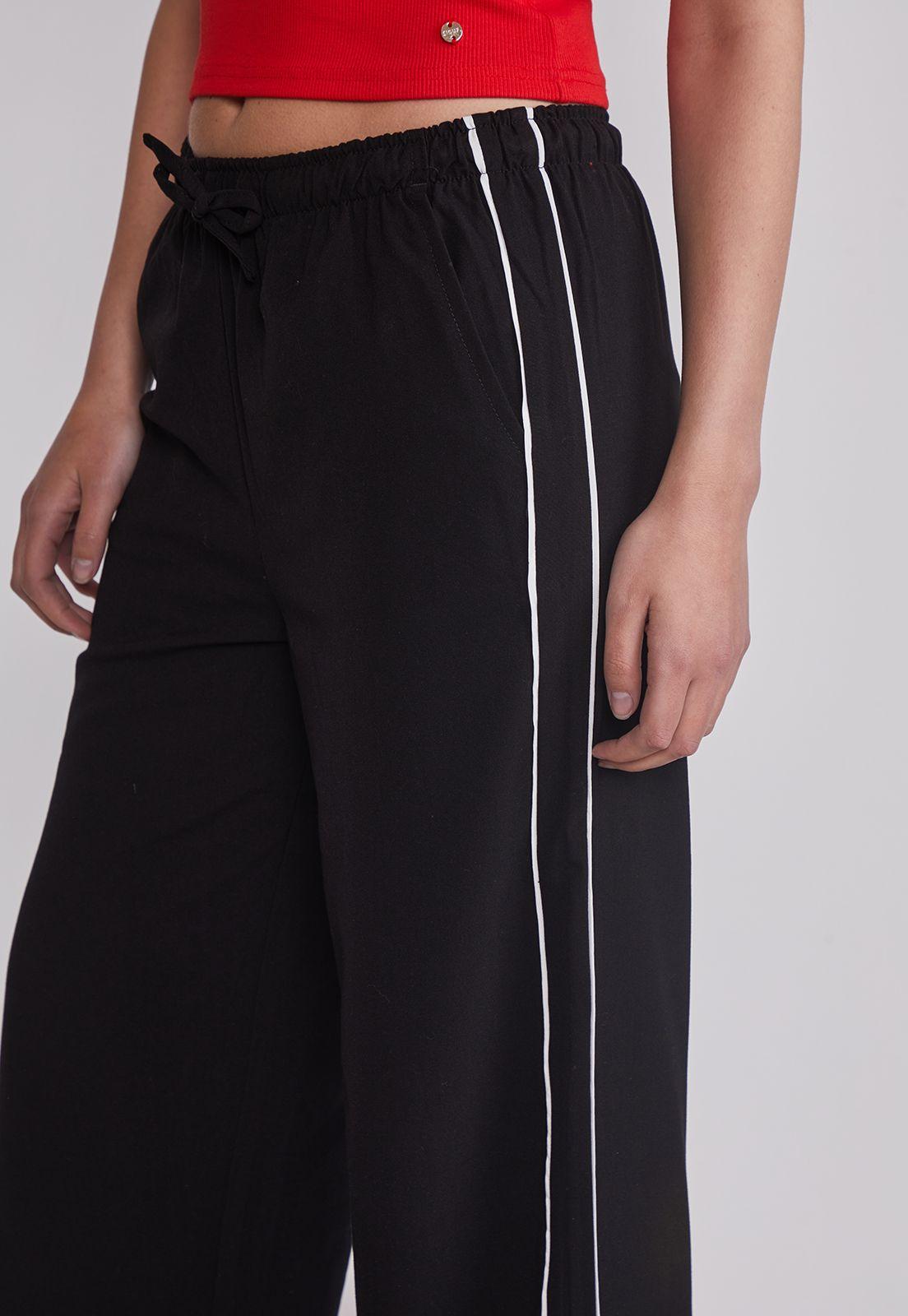 Pantalón Mujer Banda Lateral Negro Sioux-1