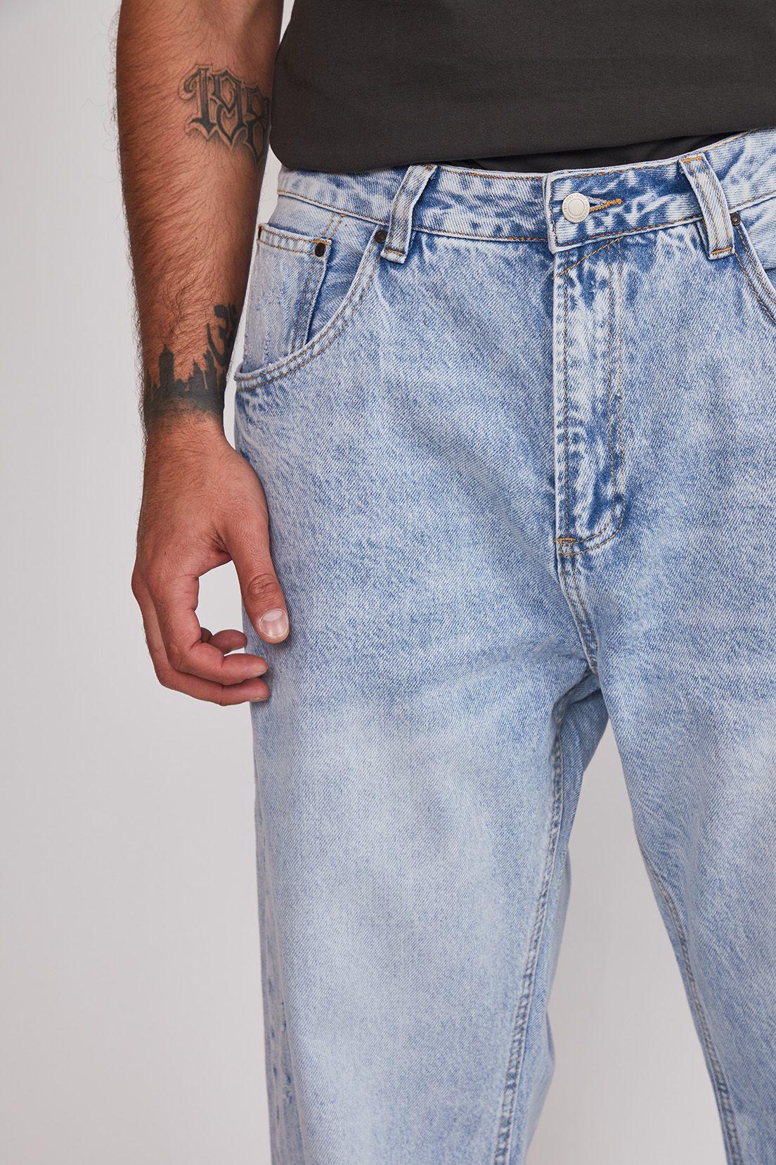 Jeans Hombre Baggy Gatos Celeste Sioux-2