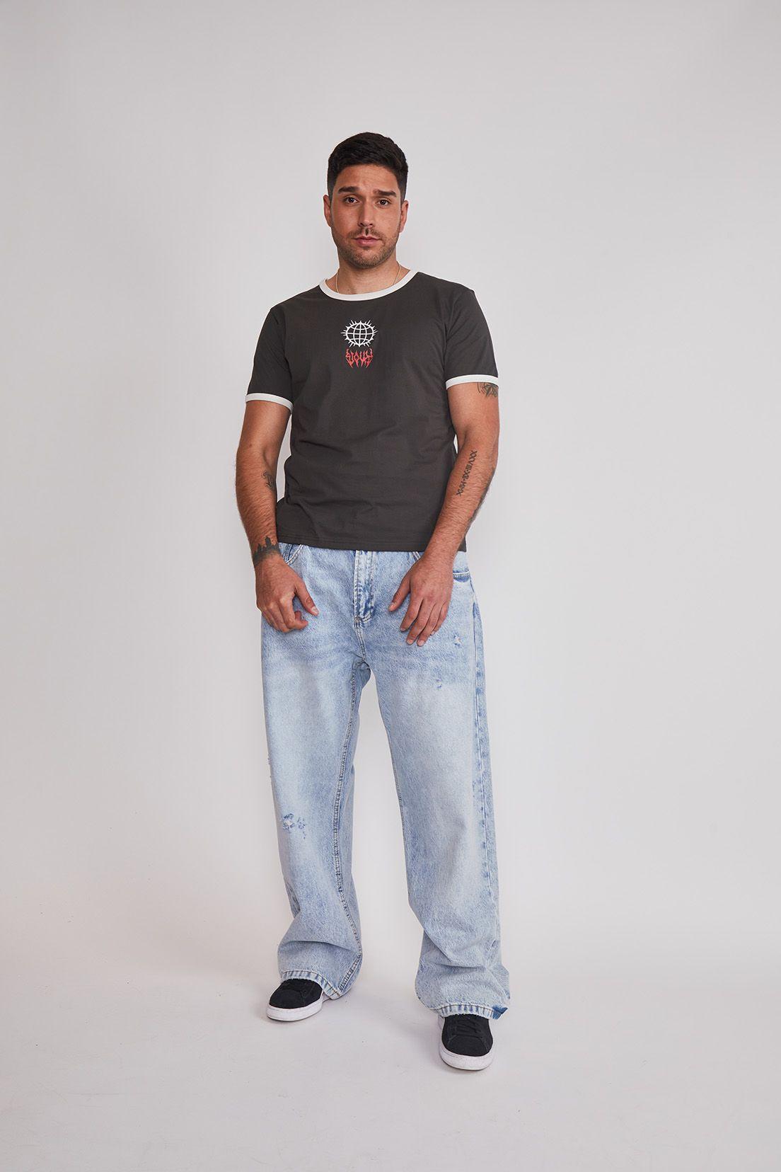 Jeans Hombre Baggy Gatos Celeste Sioux-4