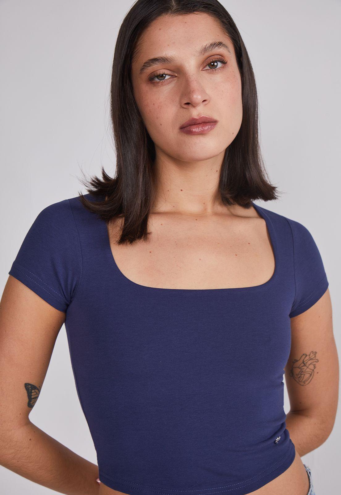 Polera Mujer Cuadrado Azul Sioux-2