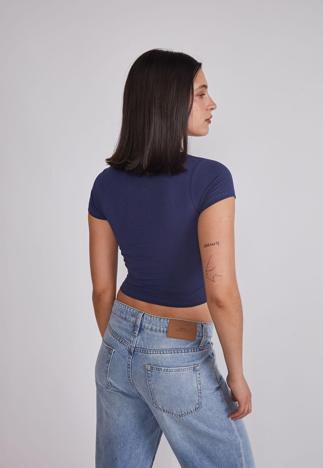 Polera Mujer Cuadrado Azul Sioux-3