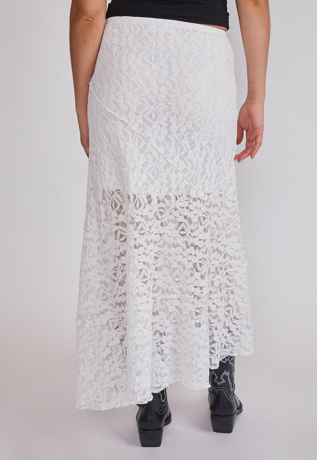 Falda Mujer Larga Encaje Blanco Sioux-4