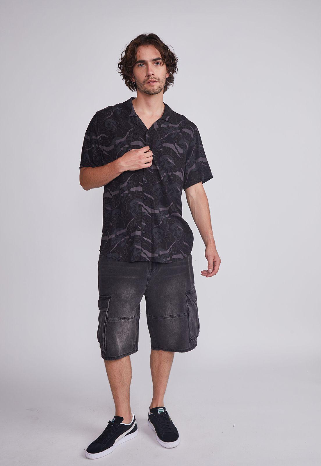 Camisa Hombre Negro Calavera Sioux-4