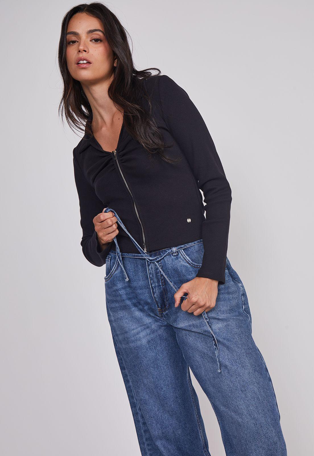 Jeans Mujer Baggy Loose Azul Sioux-4