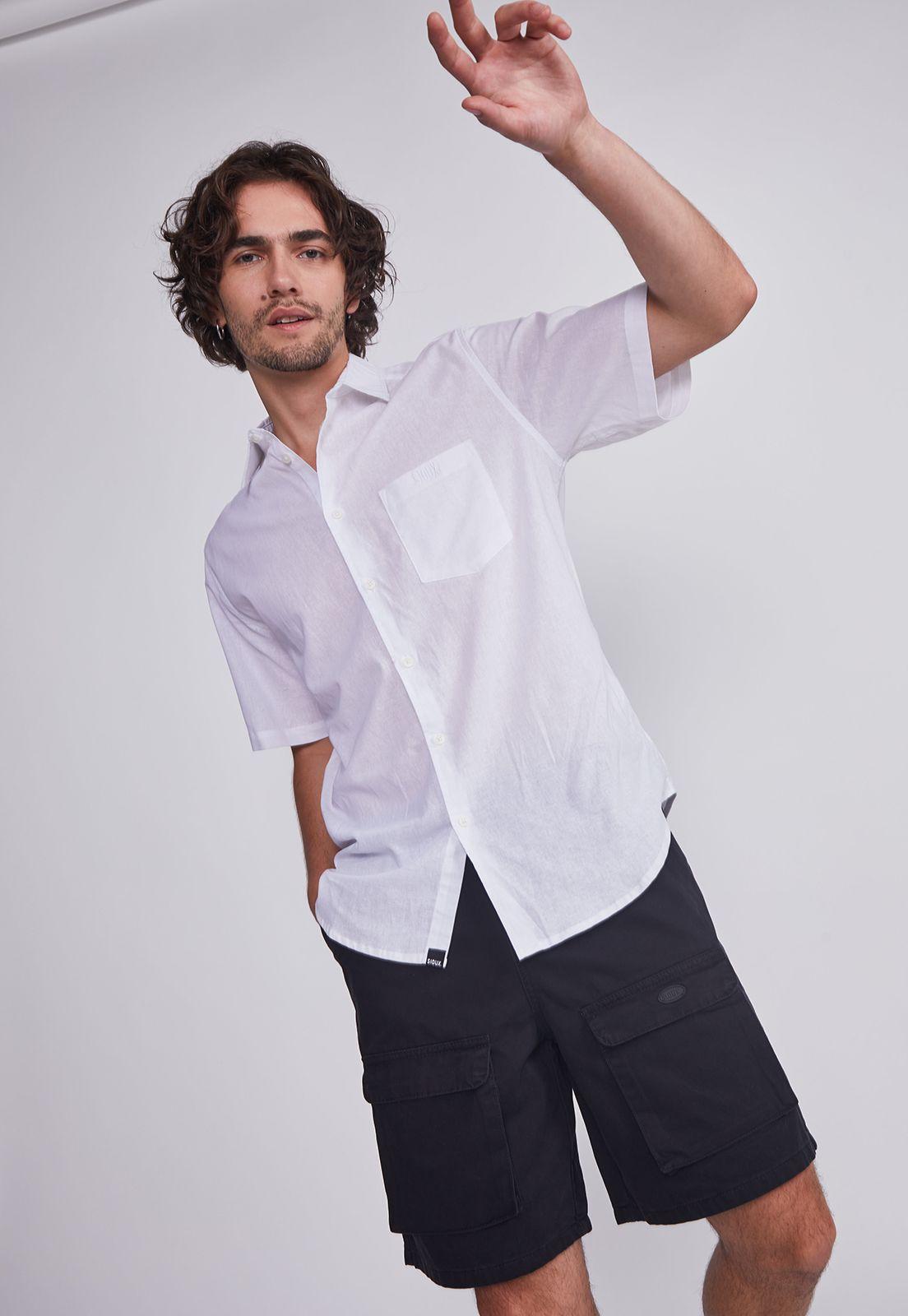 Bermuda Hombre Negro Elastico Y Broche Sioux-1