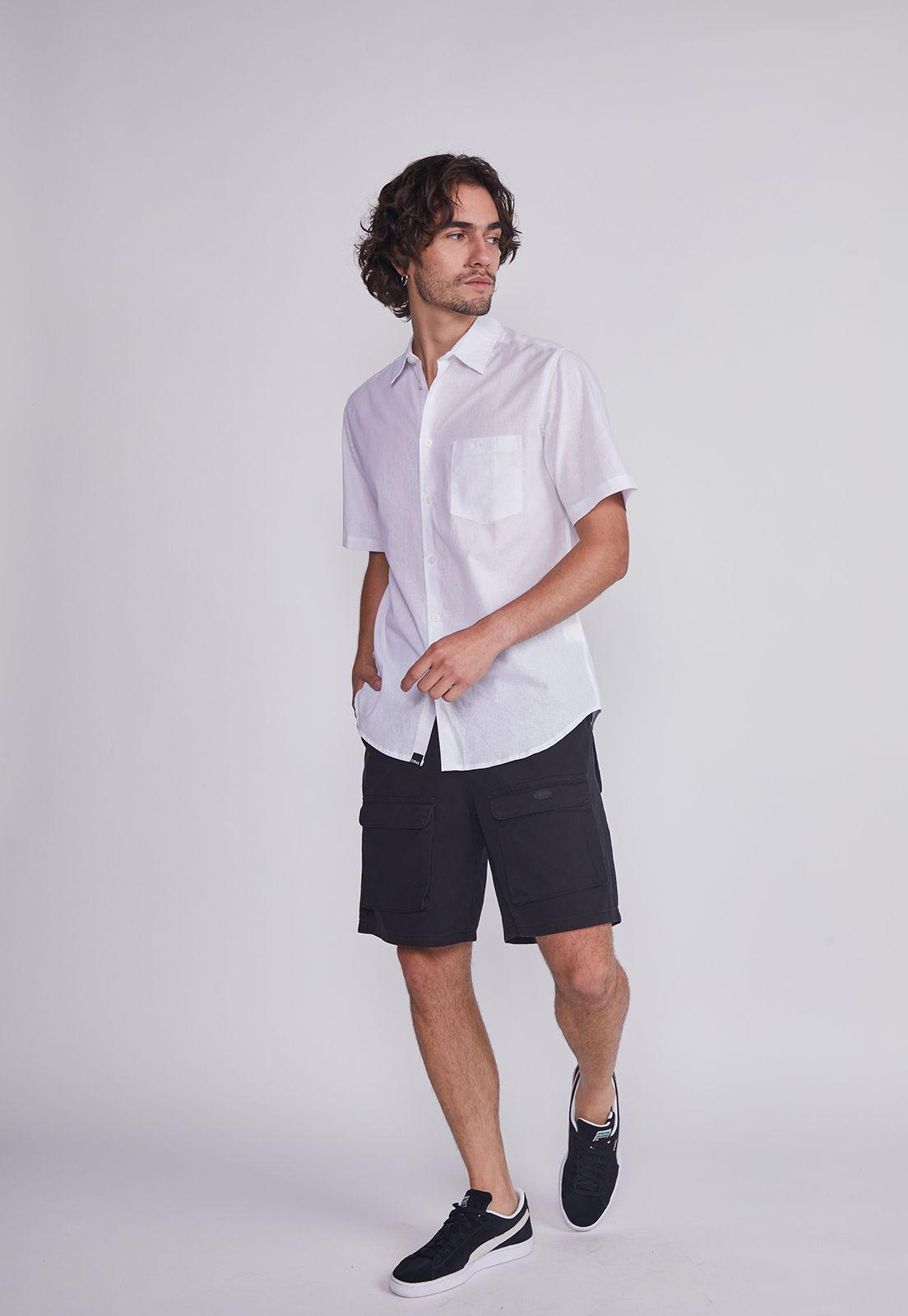 Bermuda Hombre Negro Elastico Y Broche Sioux-4