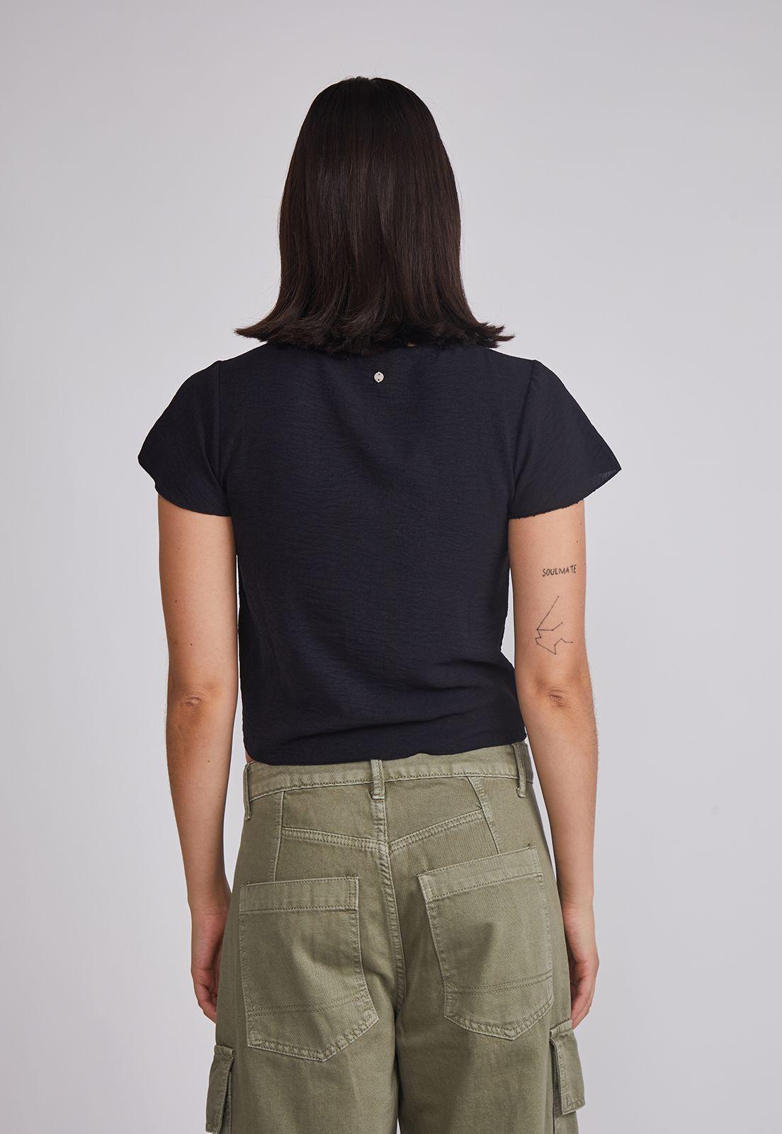 Blusa Mujer Amarra Frontal Negro Sioux-3