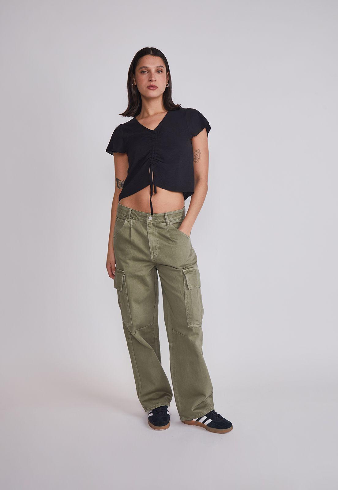 Blusa Mujer Amarra Frontal Negro Sioux-4