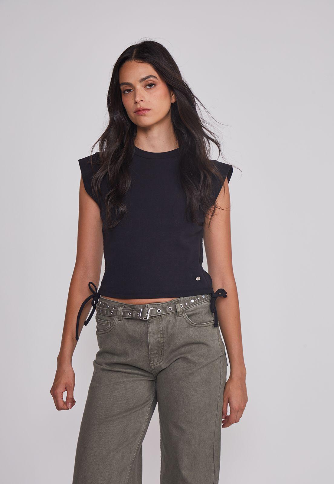 Polera Mujer Ajustador Costados Negro Sioux-0