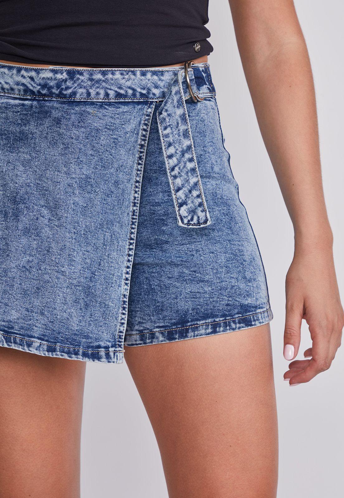 Falda Mujer Azul Denim Cargo Sioux-2