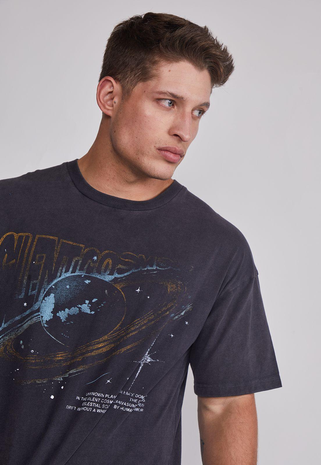 Polera Hombre Lavada Relaxed Negro Sioux-2