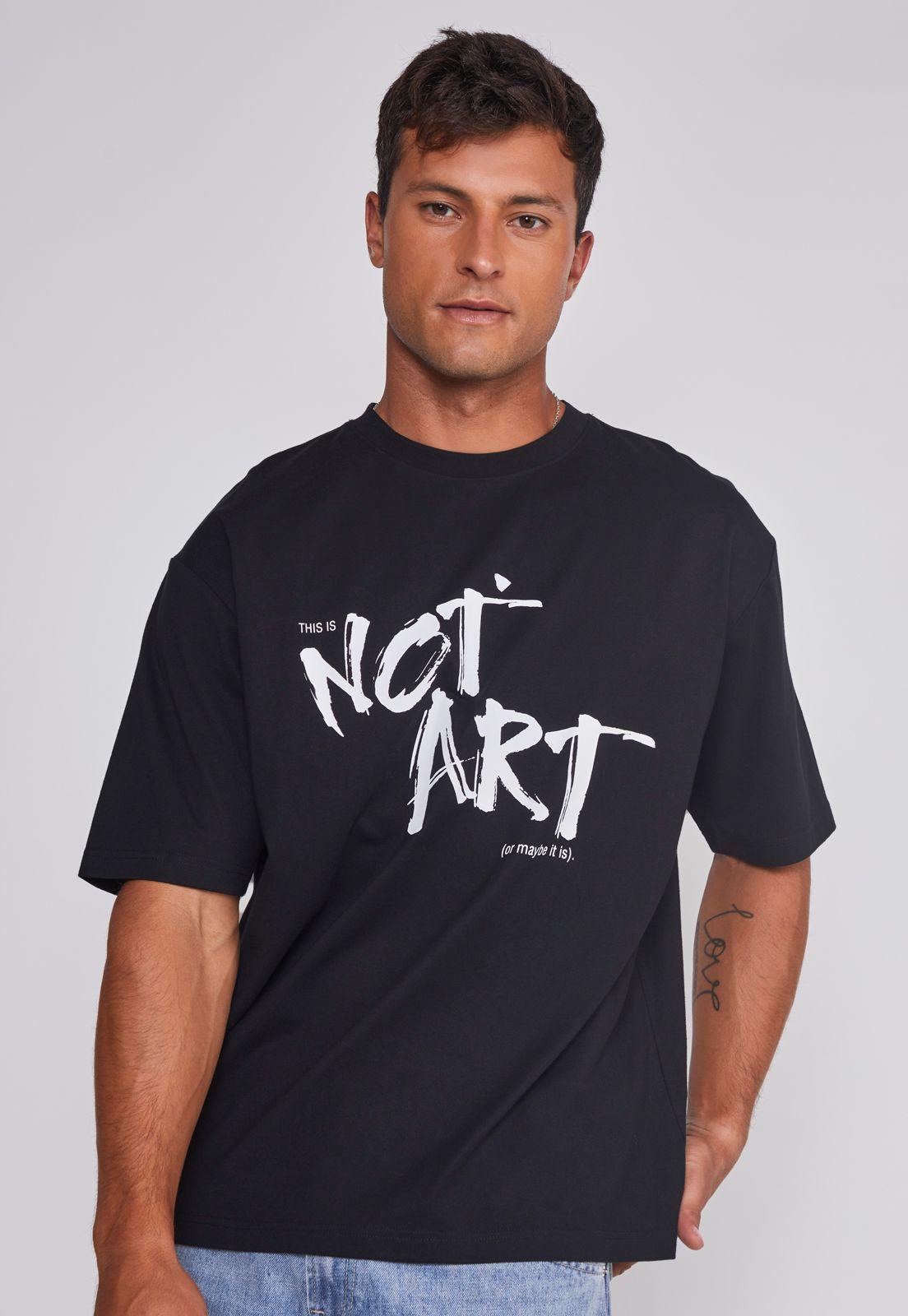 Polera Hombre Relaxed Graffitti Negro Sioux-0