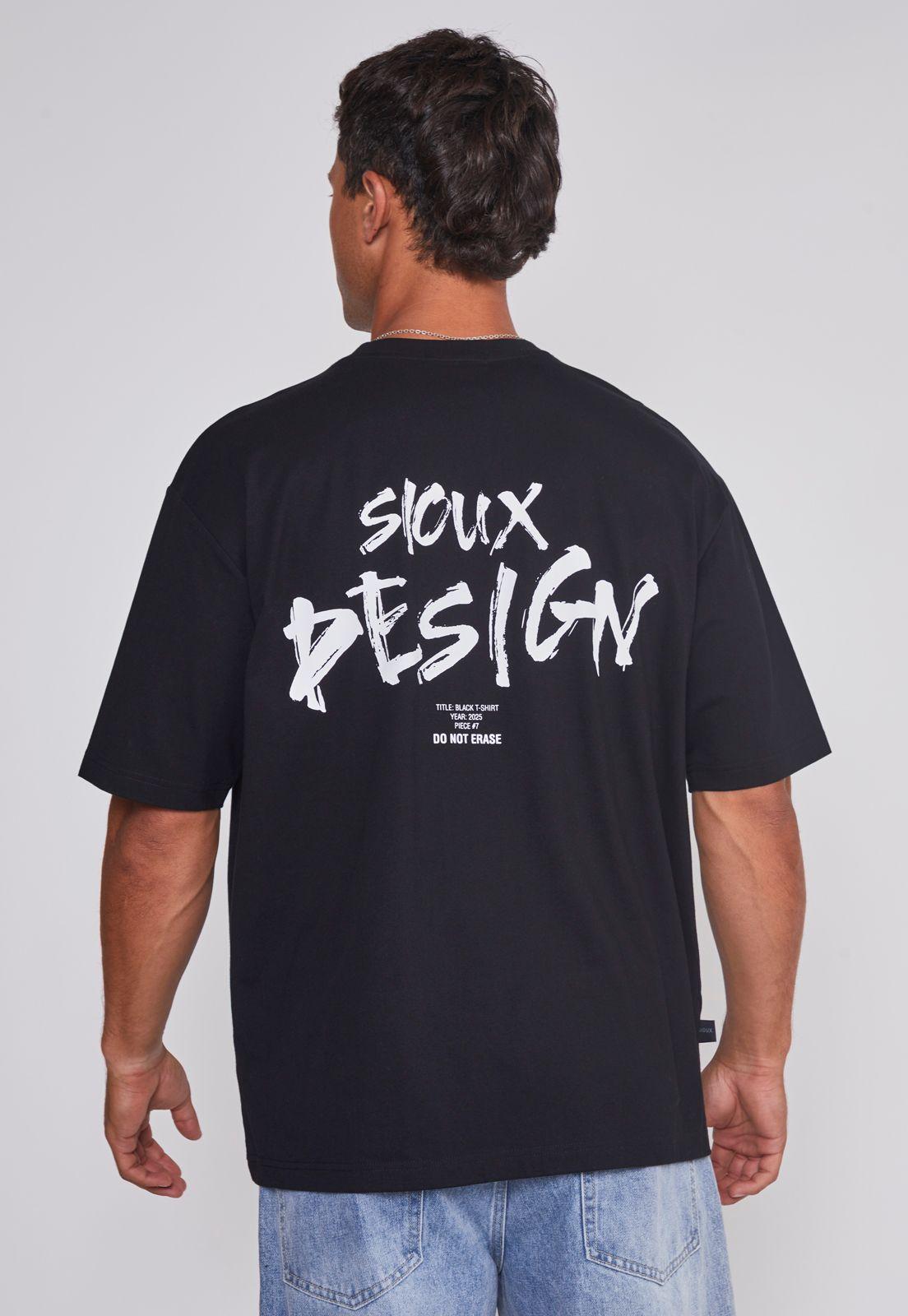 Polera Hombre Relaxed Graffitti Negro Sioux-1