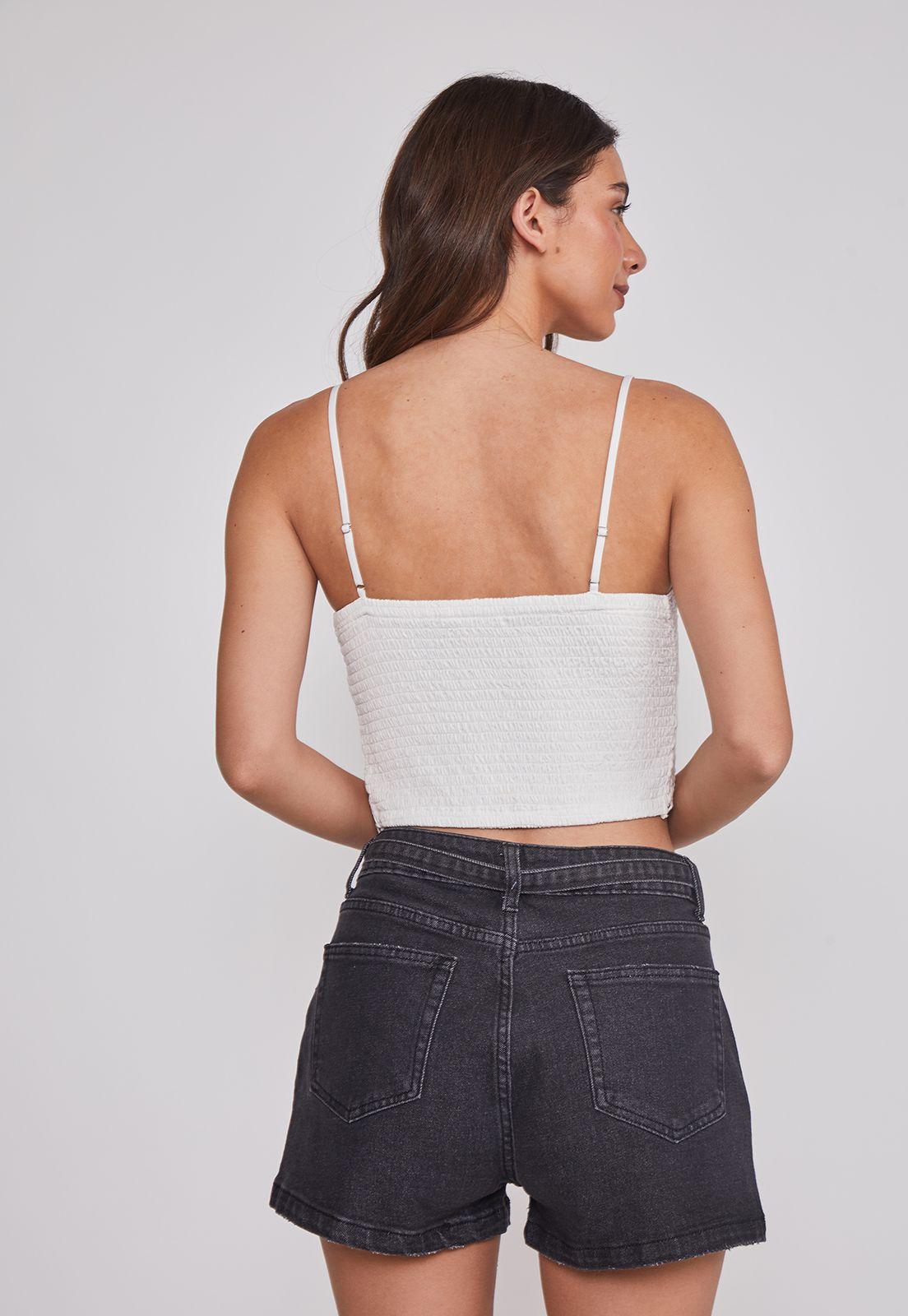 Peto Mujer Tejido Flor Blanco Sioux-3