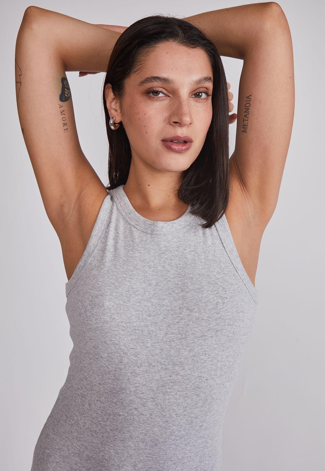 Vestido Mujer Largo Rib Gris Sioux-2