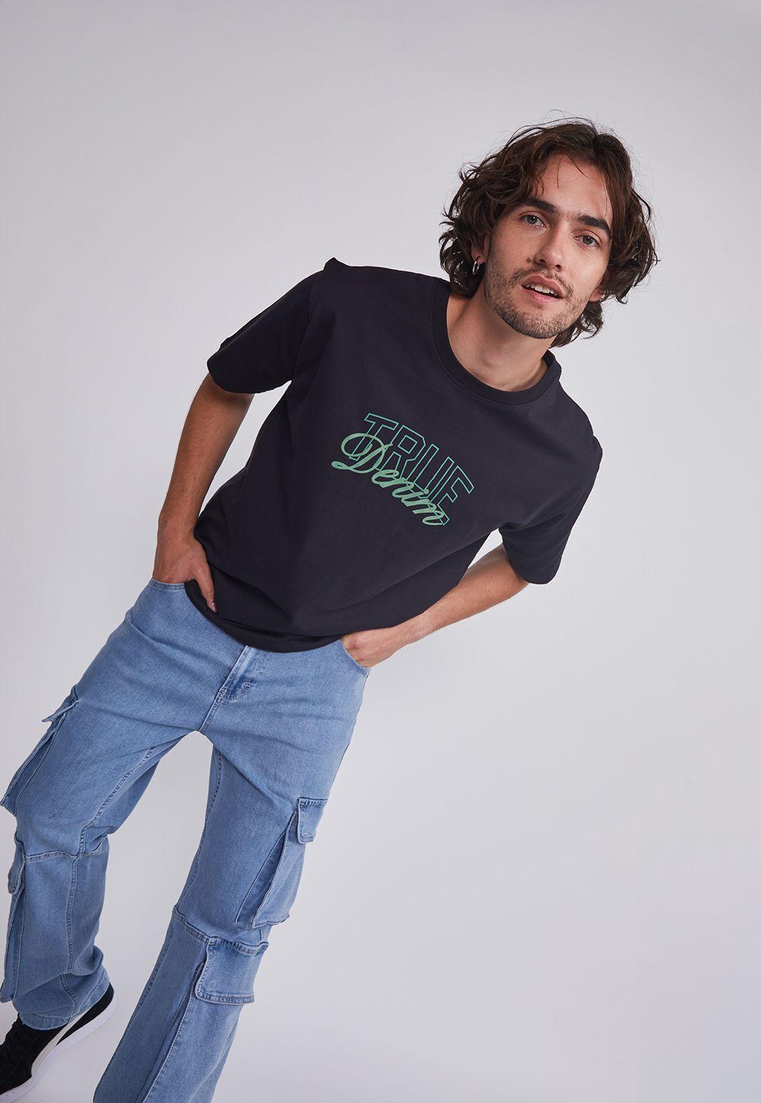 Polera Hombre Negro True Denim Sioux-1