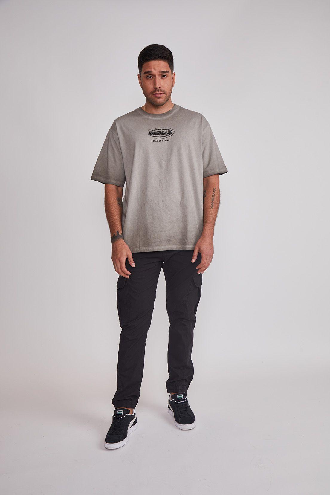 Polera Hombre Desgastado Relaxed Café Sioux-4