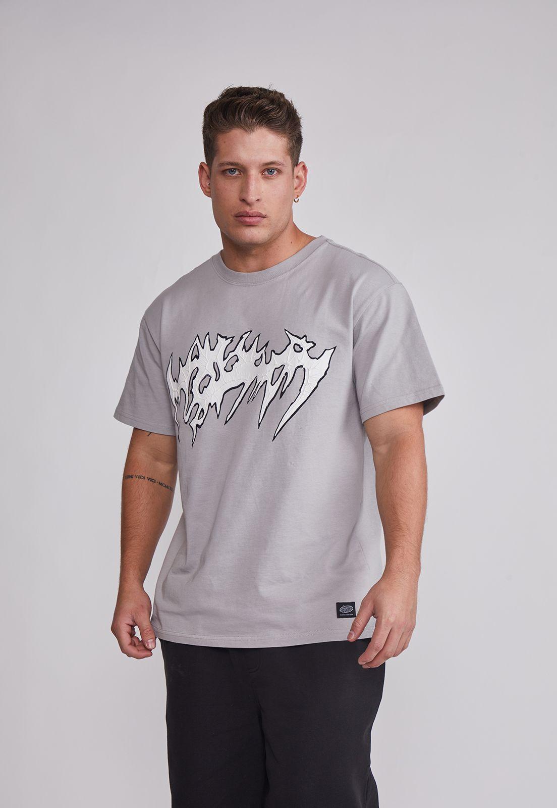 Polera Hombre Death 3D Gris Sioux-0
